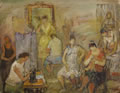 Atelier, sd 1954, olio, Napoli, collezione privata